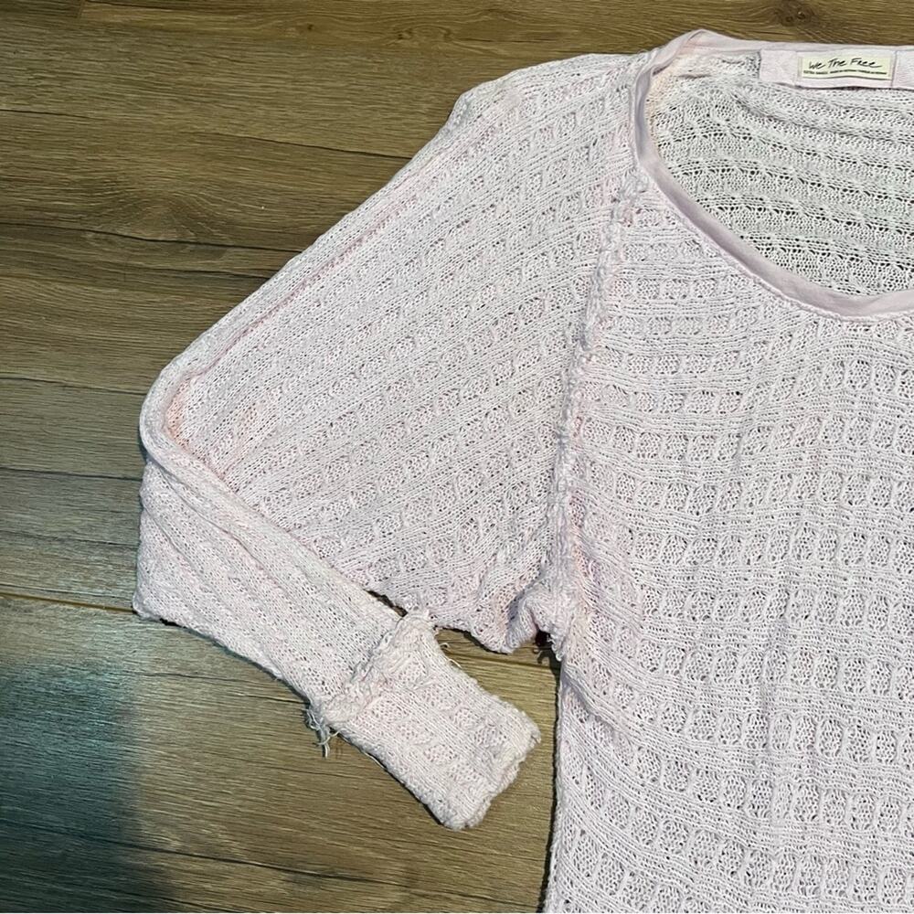 Free People We the Free Thein’s Hacci Top Blossom Pink Off the Shoulder Women’s - Picture 4 of 10